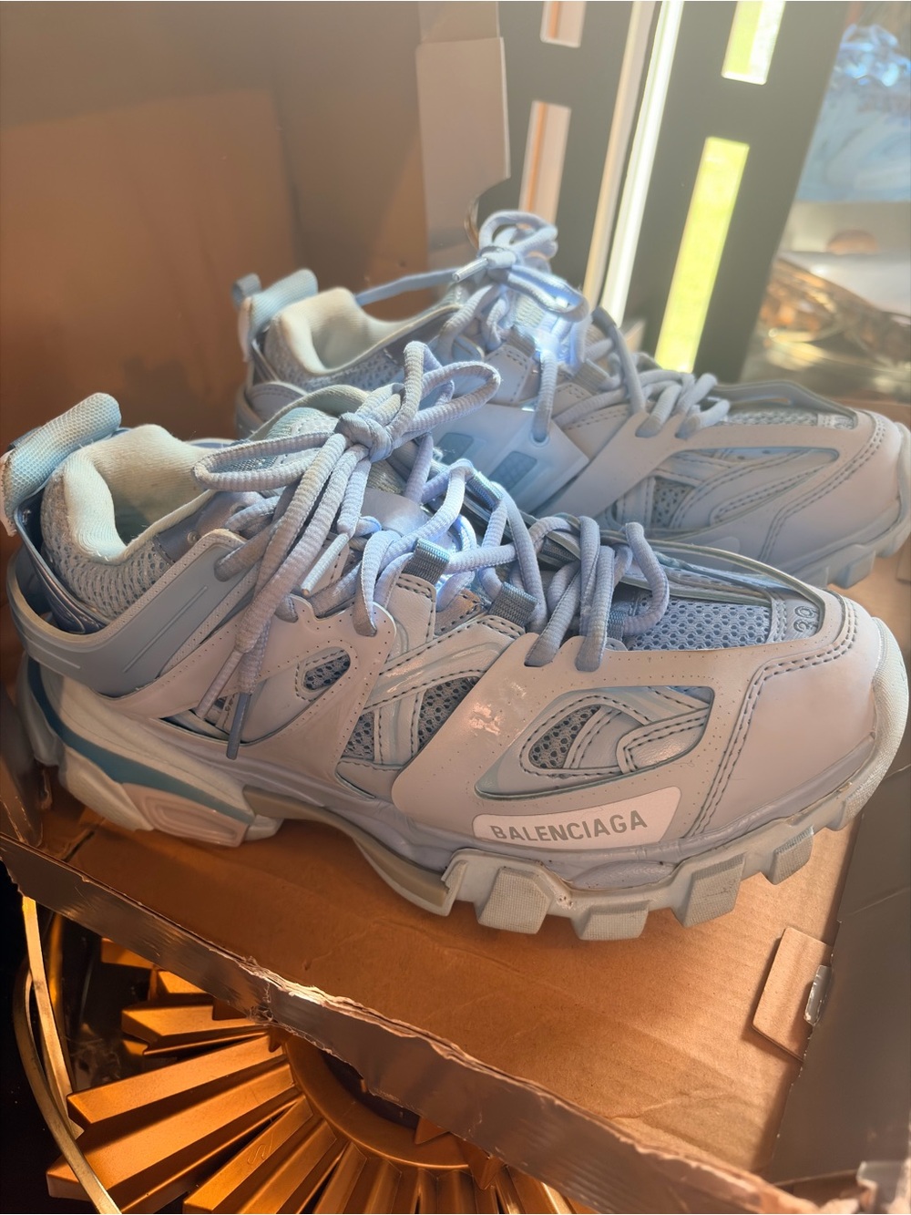 Balenciaga Women's Chunky Sneaker in Pale Blue